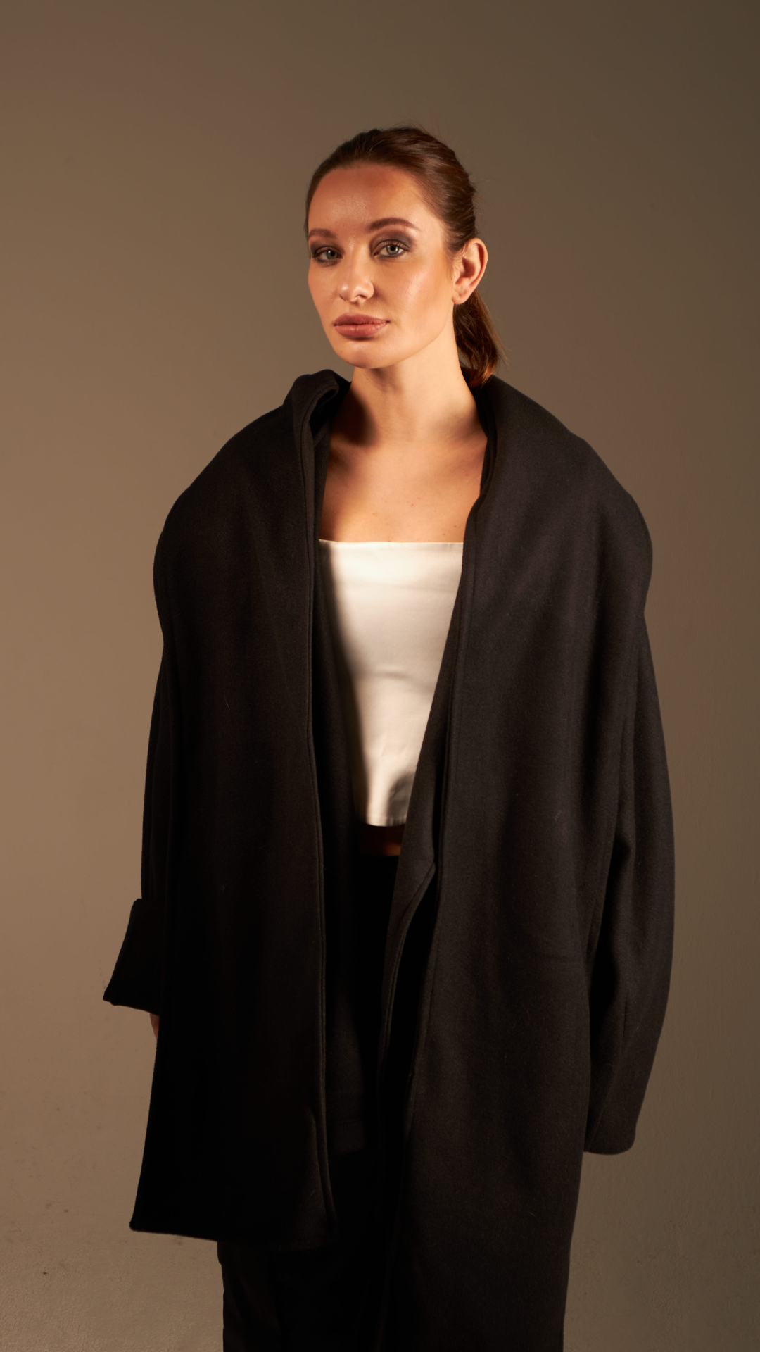 Slouch Scarf Coat in Short