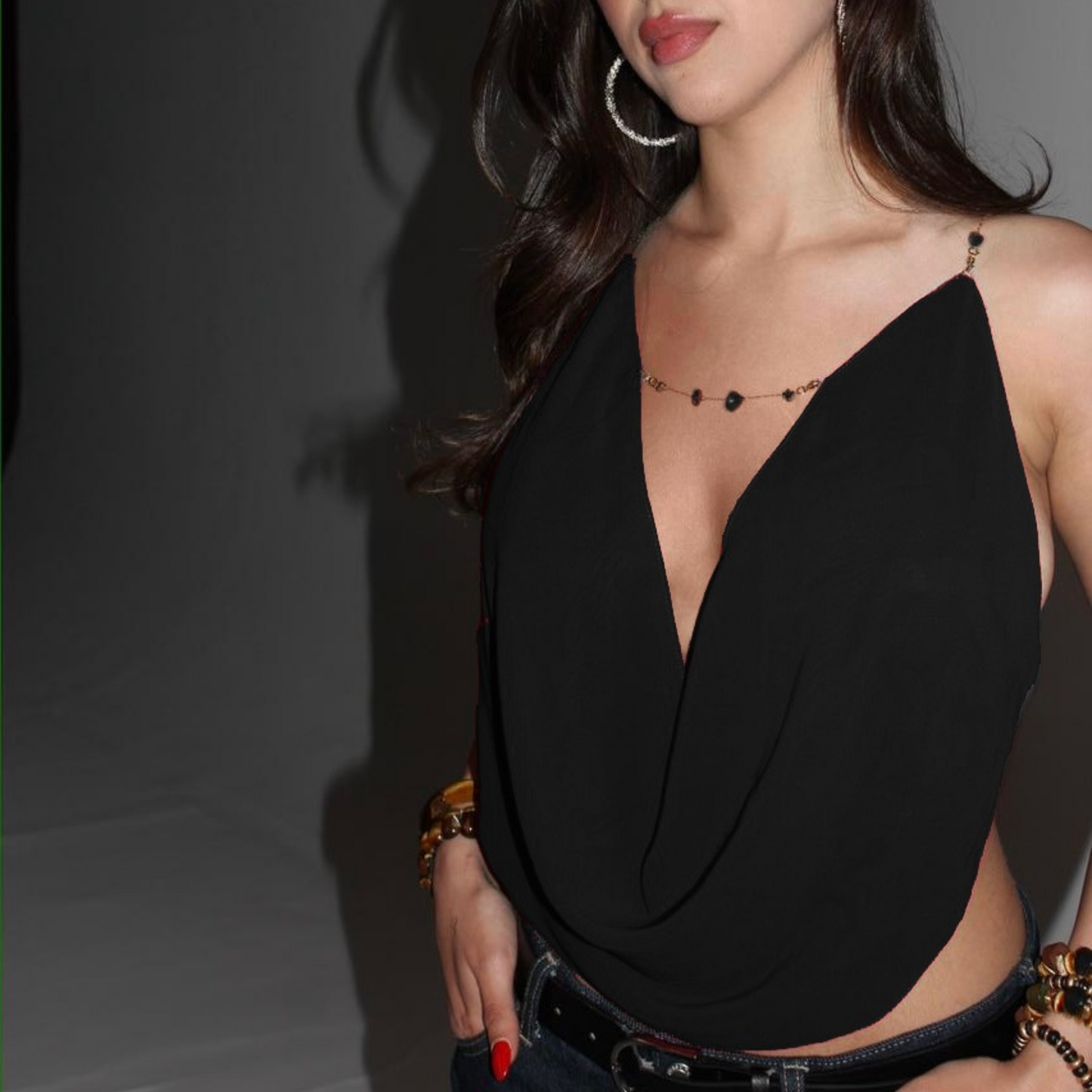 Beadline Draped Top