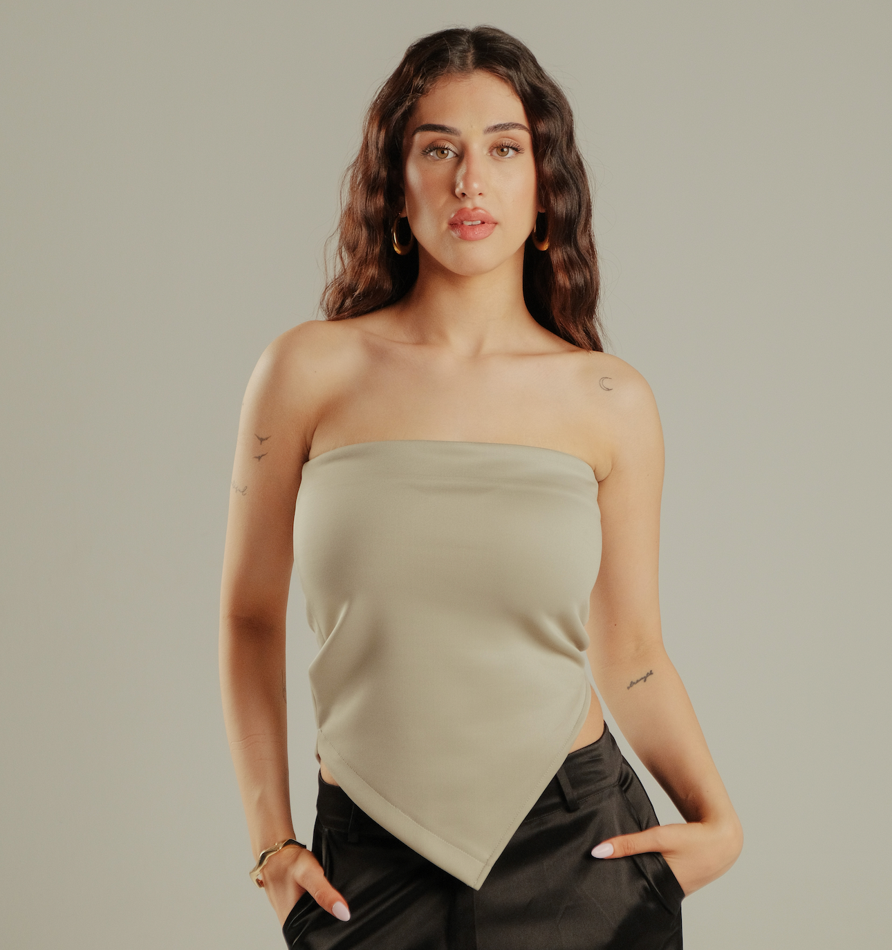 Asymmetric Hem Tube Top