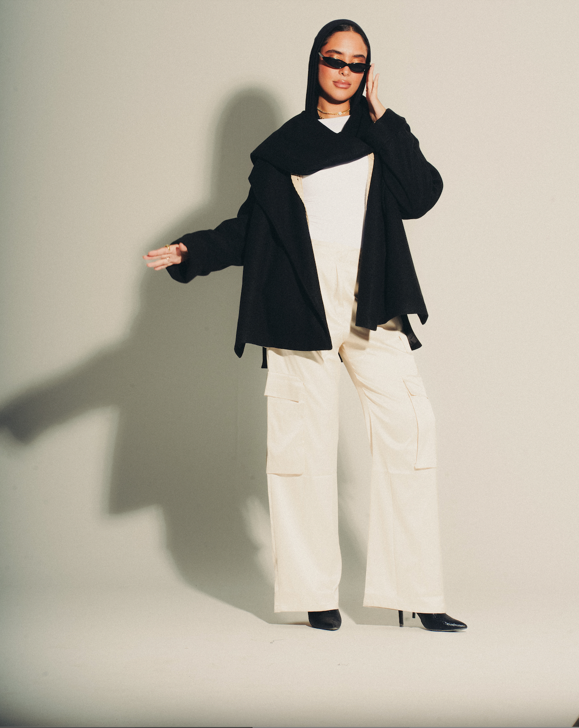 Slouch Scarf Coat in Short