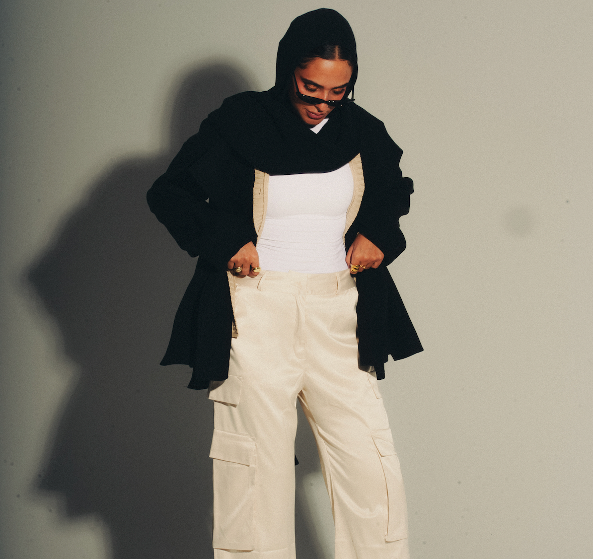 Slouch Scarf Coat in Short