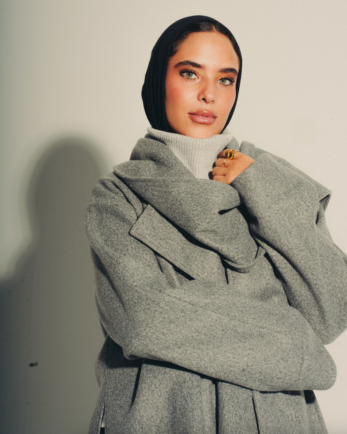 Slouch Scarf Coat in Short