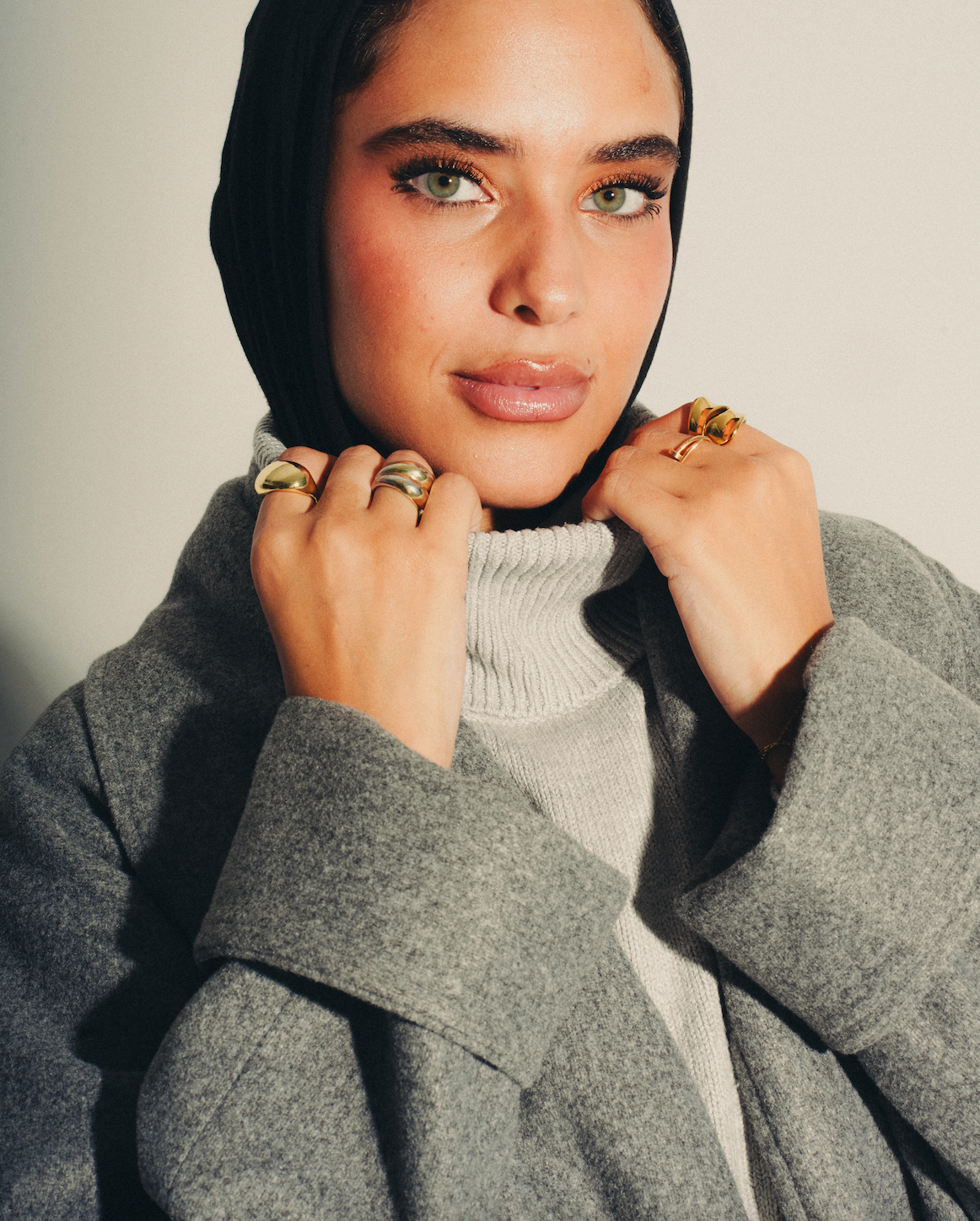 Slouch Scarf Coat in Short