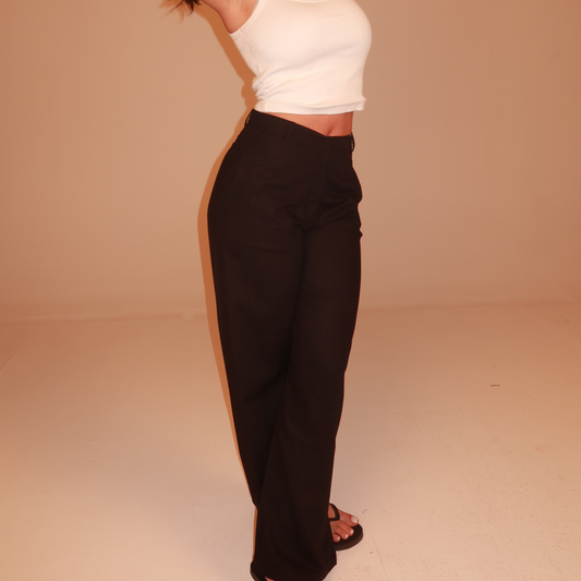 Black Safari Linen Pants